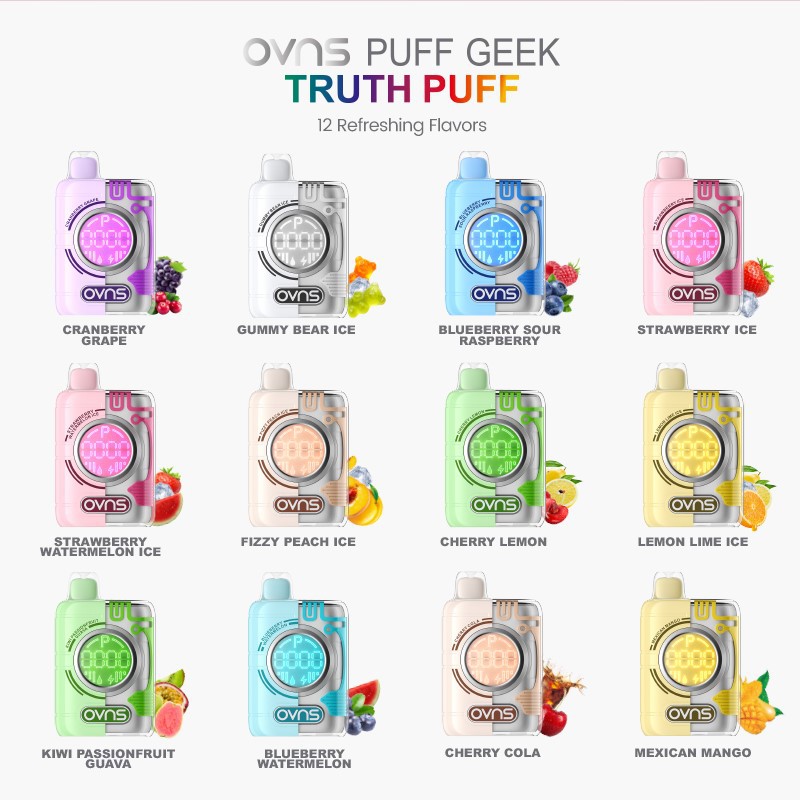 OVNS PUFF GEEK 12 FLAVORS VAPE OVNS PUFF GEEK 12 FLAVORS VAPE